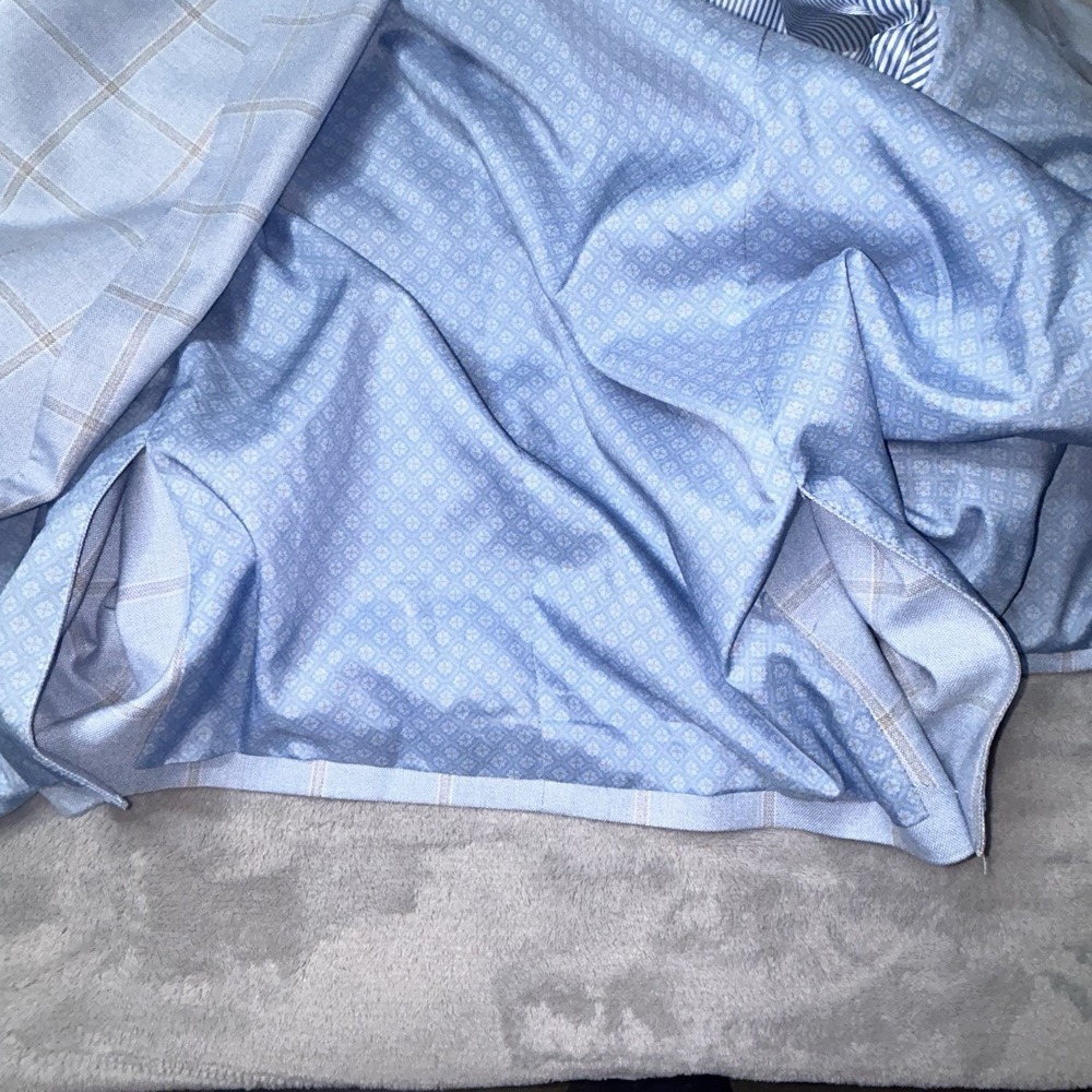 Crown and Ivy Sport Coat 46R  Blue Windowpane Blazer Mens NWT Summer Wedding - Picture 9 of 16